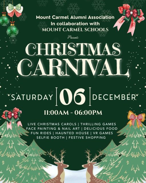 🎄✨ It’s that time of the year again — hot coffee ☕, cozy vibes 🧣, games 🎮, rides & festive shopping! 🛍️🎁❄️

Join us for the Christmas Carnival 2025 🎅🏼🌟 and soak in the holiday cheer ✨ with shopping 🛒, food 🍕🍰 & fun 🤩 — all under one roof! 🏠🎄❤️