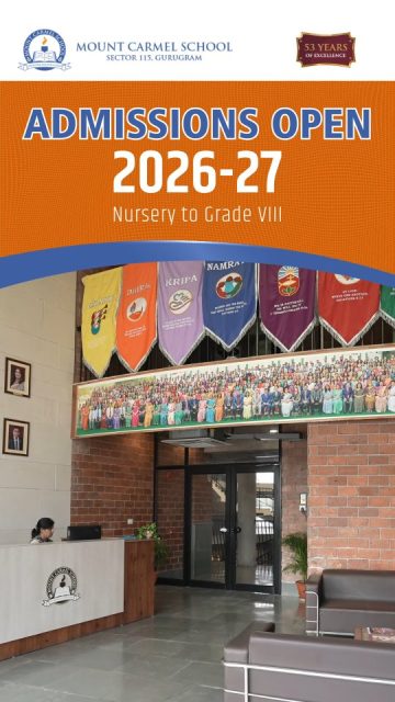 Admissions Open 2026–27 at Mount Carmel School, Sector 115, Gurugram.
With 53 years of excellence, the school continues to nurture young minds from Nursery to Grade VIII through a balanced approach to academics, values, and holistic development.
Begin your child’s journey in a learning environment that inspires growth, confidence, and character.
#MountCarmelSchool #AdmissionsOpen #GurugramSchools #SchoolAdmissions2026