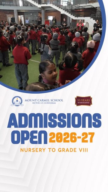 A place where learning begins with energy, joy, and confidence.

Mount Carmel School, Sector 115, Gurugram, opens its doors for Admissions 2026–27, inviting young learners from Nursery to Grade VIII to be part of a nurturing and dynamic environment.

#MountCarmelSchool #AdmissionsOpen #SchoolAdmissions #LearningEnvironment