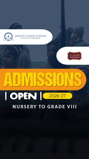 Admissions are now open for the academic session 2026–27.

At Mount Carmel School, Sector 115, Gurugram, learning goes beyond classrooms—shaping confident, curious, and well-rounded individuals from Nursery to Grade VIII. Backed by 53 years of excellence, we continue to nurture young minds with a balanced focus on academics, values, and holistic development.

Give your child a strong foundation for a brighter future.

#MountCarmelSchool #AdmissionsOpen #SchoolAdmissions #GurugramSchools