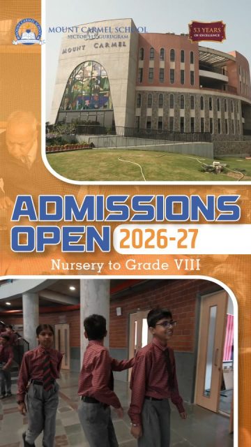 Where curiosity walks in, confidence walks out.

At Mount Carmel School, Sector 115, Gurugram, every corridor is designed to nurture learning, discipline, and character from the very beginning.

Admissions Open 2026–27
Nursery to Grade VIII

Begin your child’s journey in an environment that shapes both mind and values.

#MountCarmelSchool #AdmissionsOpen #SchoolAdmissions #GurugramSchools