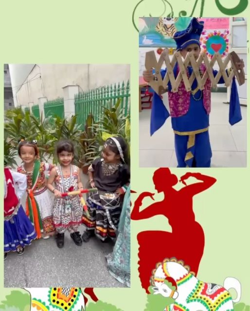 Our tiny tots looked beautiful, dressed in the vibrant traditional attire of various Indian cultures. Their colourful costumes, cheerful smiles, and energetic moves made the presentation truly delightful!